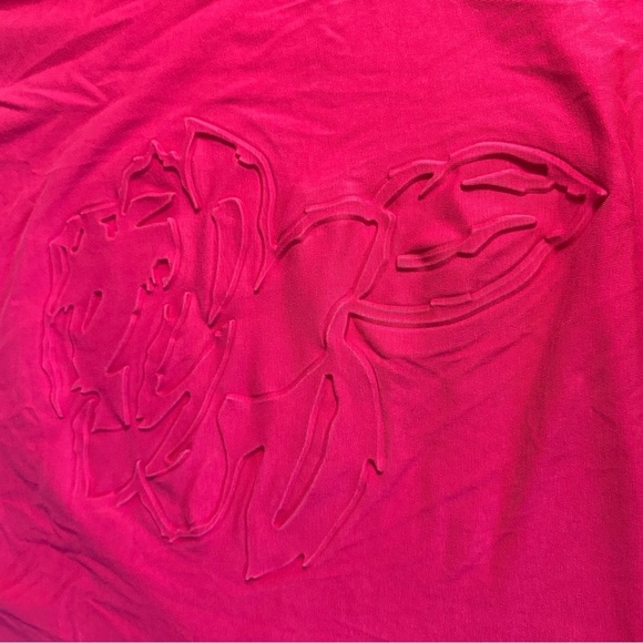 Ted Baker Hot Pink rose floral oversized Tee T-shirt 1 small textured casual - Picture 11 of 14